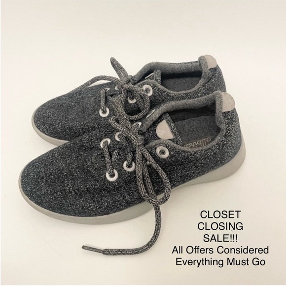 Allbirds Wool Runners Grey Merino Lace Up Casual Athletic Athleisure Sneakers 7 - Picture 1 of 11